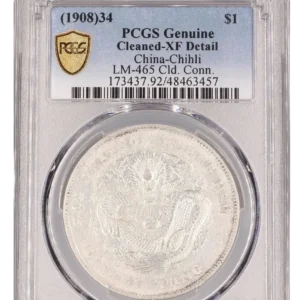 Chine - Hebei (Chihli) - 1 dollar an 34 (1908)