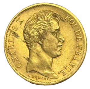 Tête de Charles X à droite.