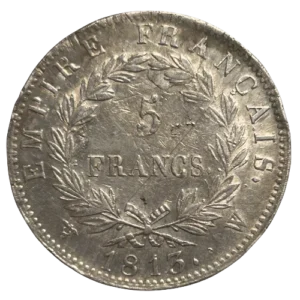5 francs dans une couronne de laurier.