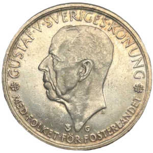 Suède - 5 Kronor 500 ans du parlement Riksdag  1935
