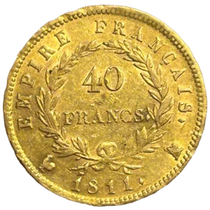 40 francs Napoléon Ier - 1811 A (variété A sur Coq)
