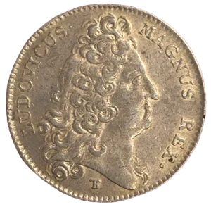 Buste lauré de LOUIS XIV à droite.