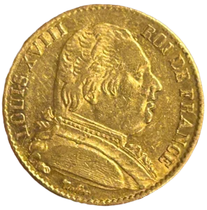 Buste de Louis XVIII à gauche.