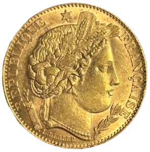 Tête de Cérès couronnée d'épis et divers végétaux.