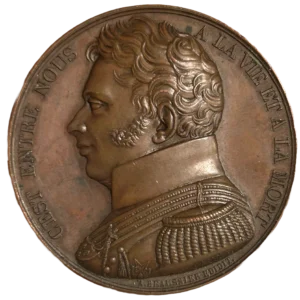 Buste à gauche du Duc de Berry.