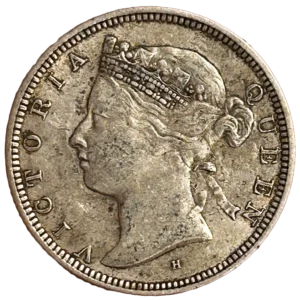 Effigie de la reine Victoria à gauche.