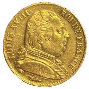 Buste de Louis XVIII à gauche.