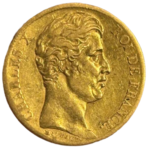 Tête de Charles X à droite.