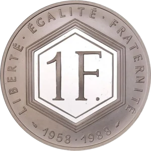 "1 francs" dans un hexagone.