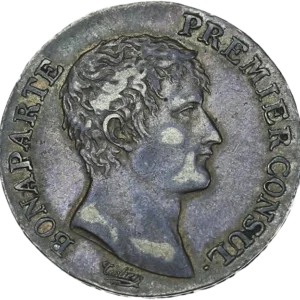 Tête nue de Napoléon Ier à droite.