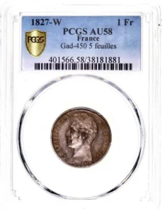 Tête nue du souverain Charles X à gauche.