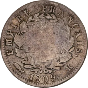 1 franc dans une couronne de laurier.