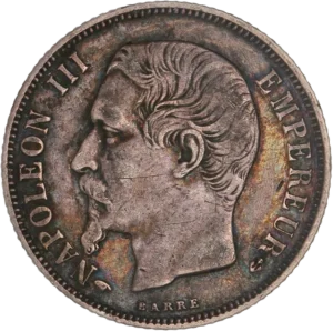 Tête nue de Napoléon III à gauche.