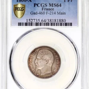 Tête nue de Napoléon III à gauche.