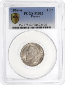 Tête laurée de Napoléon III à gauche.