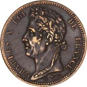 Tête de Charles X à gauche.