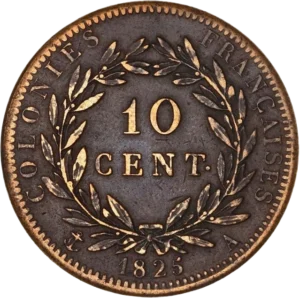 10 centimes dans une couronne végétale.