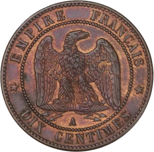 Aigle impériale tenant un foudre entre ses serres.