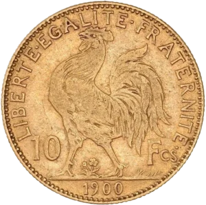 Coq passant à gauche.