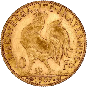 Coq tourné à gauche.