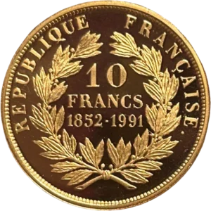 Tête nue de Napoléon III à droite.