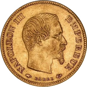 Tête nue de Napoléon III à droite.