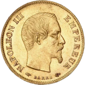 Tête nue de Napoléon III à droite.