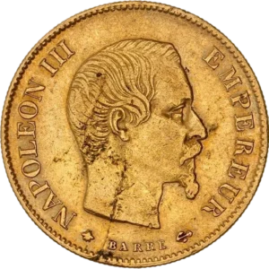 Tête nue de Napoléon III à droite.