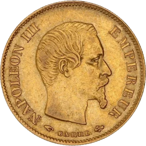 Tête nue de Napoléon III à droite.