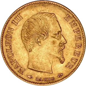 Tête nue de Napoléon III à droite.