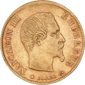 Tête nue de Napoléon III à droite.