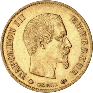 Tête nue de Napoléon III à droite.