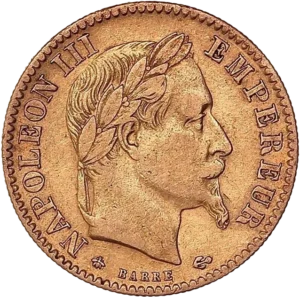 Tête laurée de Napoléon III à droite.