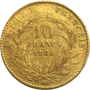 Tête laurée de Napoléon III à droite.