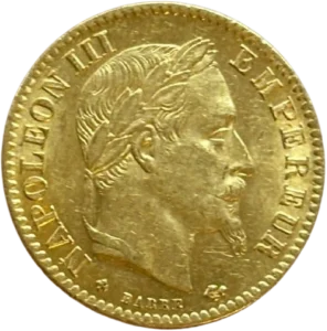 Tête nue de Napoléon III à droite.