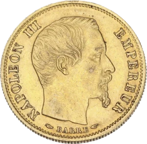 Tête nue de Napoléon III à droite.