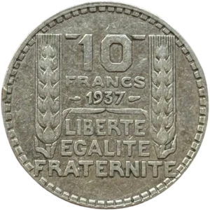 Tête de Marianne laurée et coiffée du bonnet phrygien.