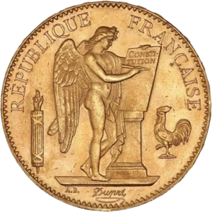 Le Génie de la république française gravant la constitution sur une tablette de marbre.