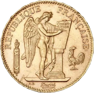 Le Génie de la république française gravant la constitution sur une tablette de marbre.