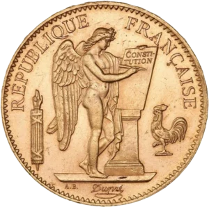 Le Génie de la république française gravant la constitution sur une tablette de marbre.