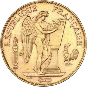 Le Génie de la république française gravant la constitution sur une tablette de marbre.