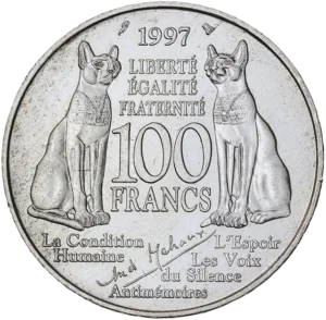 Inscription entre deux chats égyptiens.
