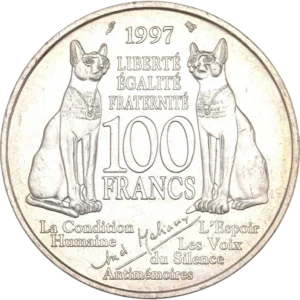 Inscription entre deux chats égyptiens.