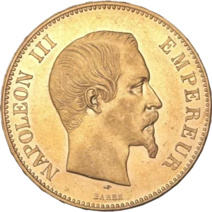 Tête nue de Napoléon III à droite.