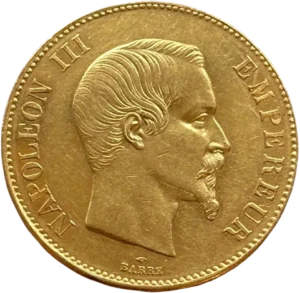 Tête nue de Napoléon III à droite.