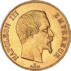 Tête nue de Napoléon III à droite.