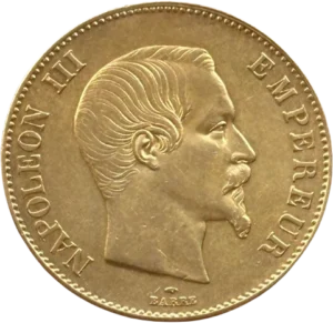 Tête nue de Napoléon III à droite.