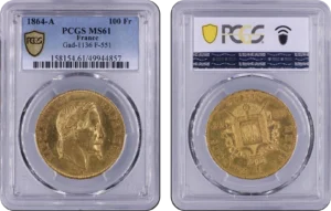 Tête laurée de Napoléon III à droite.