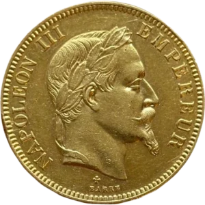 Tête laurée de Napoléon III à droite.