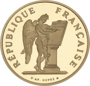 Génie de la république à droite.